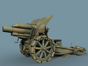 german howitzer wwi 3d model