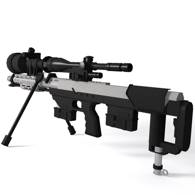 3d model amp technical sniper rifle