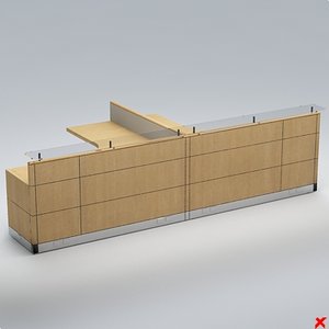 3d counter desk model