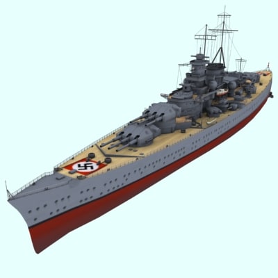 scharnhorst german panzerschiff 3d model