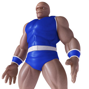 3d wrestler fighter character