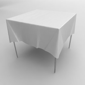 3d model table tableclothes