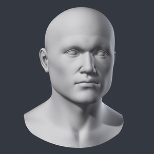 3ds polygonal male head