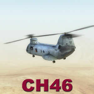 3d model of ch46 seaknight helicopter