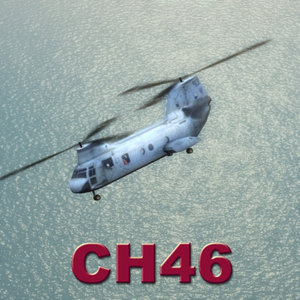 ch46 seaknight helicopter 3d model