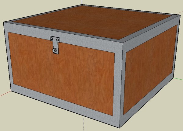 cool wooden chest 3d 3ds