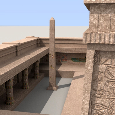egypt temple city building 3d model
