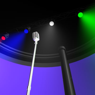 stage light microphone stand 3d model