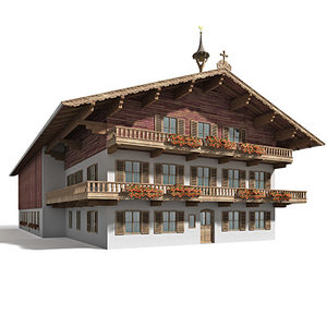 3d model of tyrol farmhouse