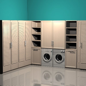 modern laundry room 3d model