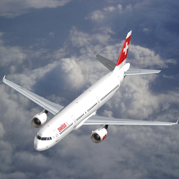 3d airbus a321 swiss international model