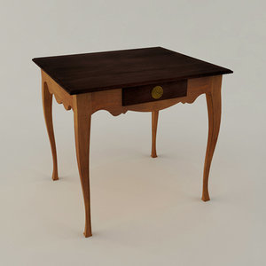 3d library table model