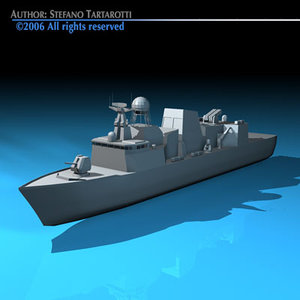 frigate war ship 3d model