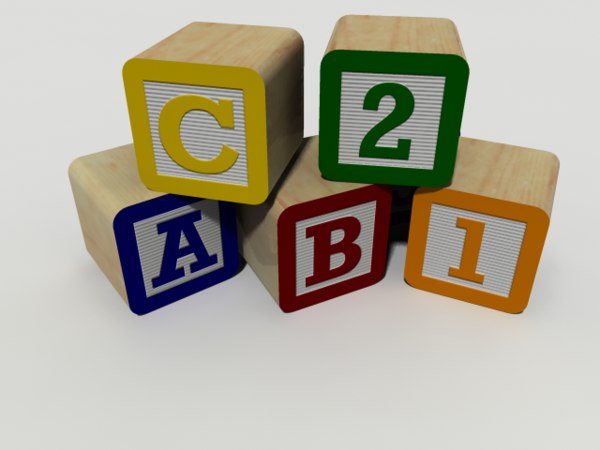 3d Toy Blocks Alphabet Model