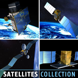 4 satellites 3d model