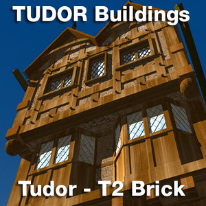 t2-tudor style medieval building 3d model