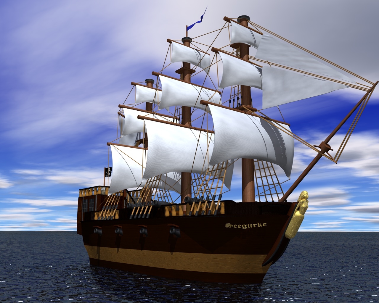 3d Digital Render Of A Corvette Old Ship Isolated On White