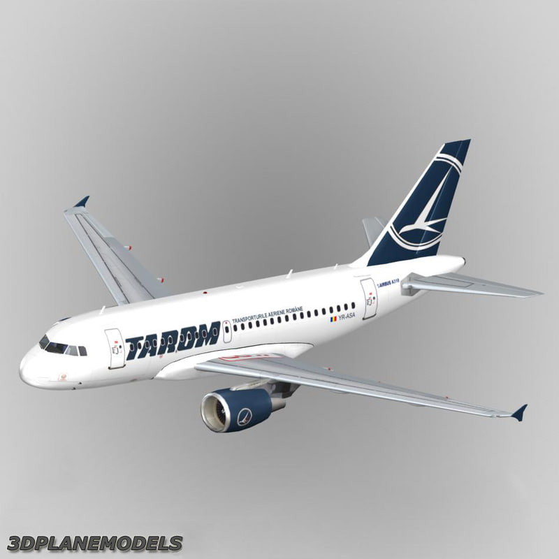 3d model of airbus a318 tarom a-318