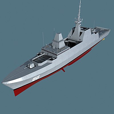 formidable class frigates singapore 3d model