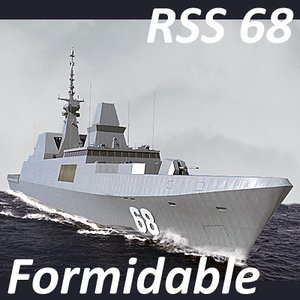 formidable class frigates singapore 3d model