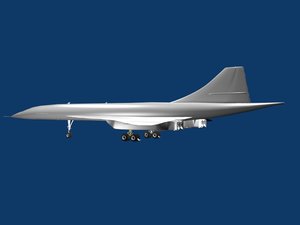 airplane concord jet 3d model