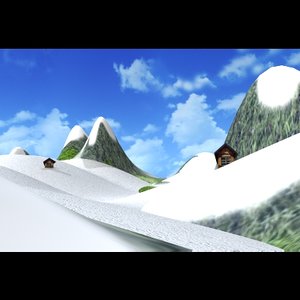 3d model of mountain landscape
