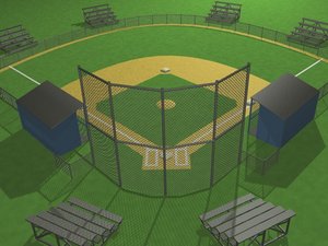 3d little baseball field bases model