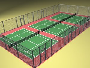 tennis court fence 3d lwo