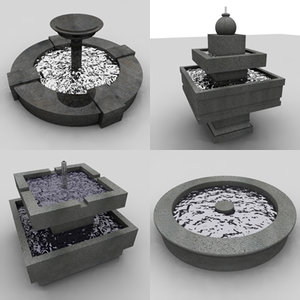 3d model fountain modern