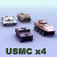 marine corps tanks helicopters 3d model