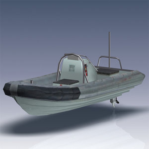 rigid hull inflatable boat 3d model
