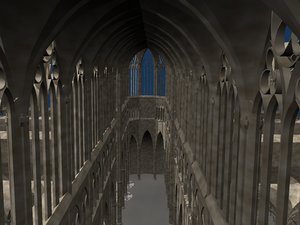 3dsmax realistic gothic cathedral