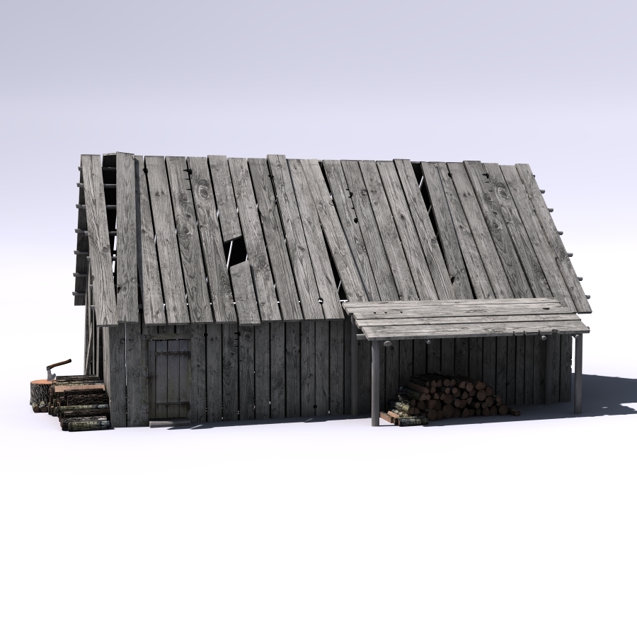 3d house hut model