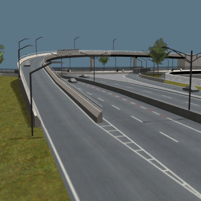 3d street highway complex model