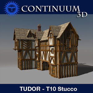 3d model t10 tudor style medieval building