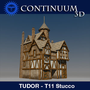 t11 tudor style medieval building 3d model