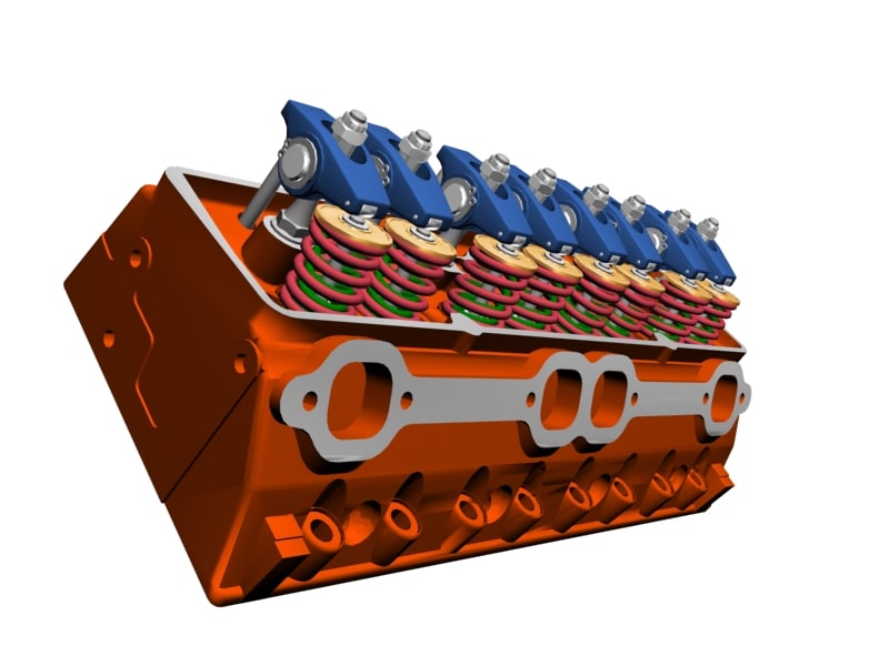 v8 cylinder head dxf