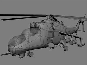mi 24 hind helicopter 3d model