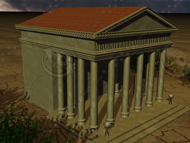 roman building zipped 3d model