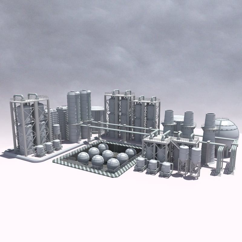 sketchup model refinery 3d 3d model refinery construction