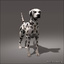 3d dog 2 husky dalmatian model