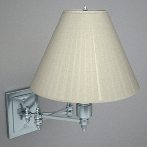 polished swing arm sconce 3d 3ds