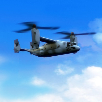 3d model v22 osprey usmc helicopter