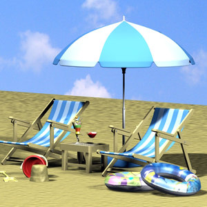 beach set 3d model