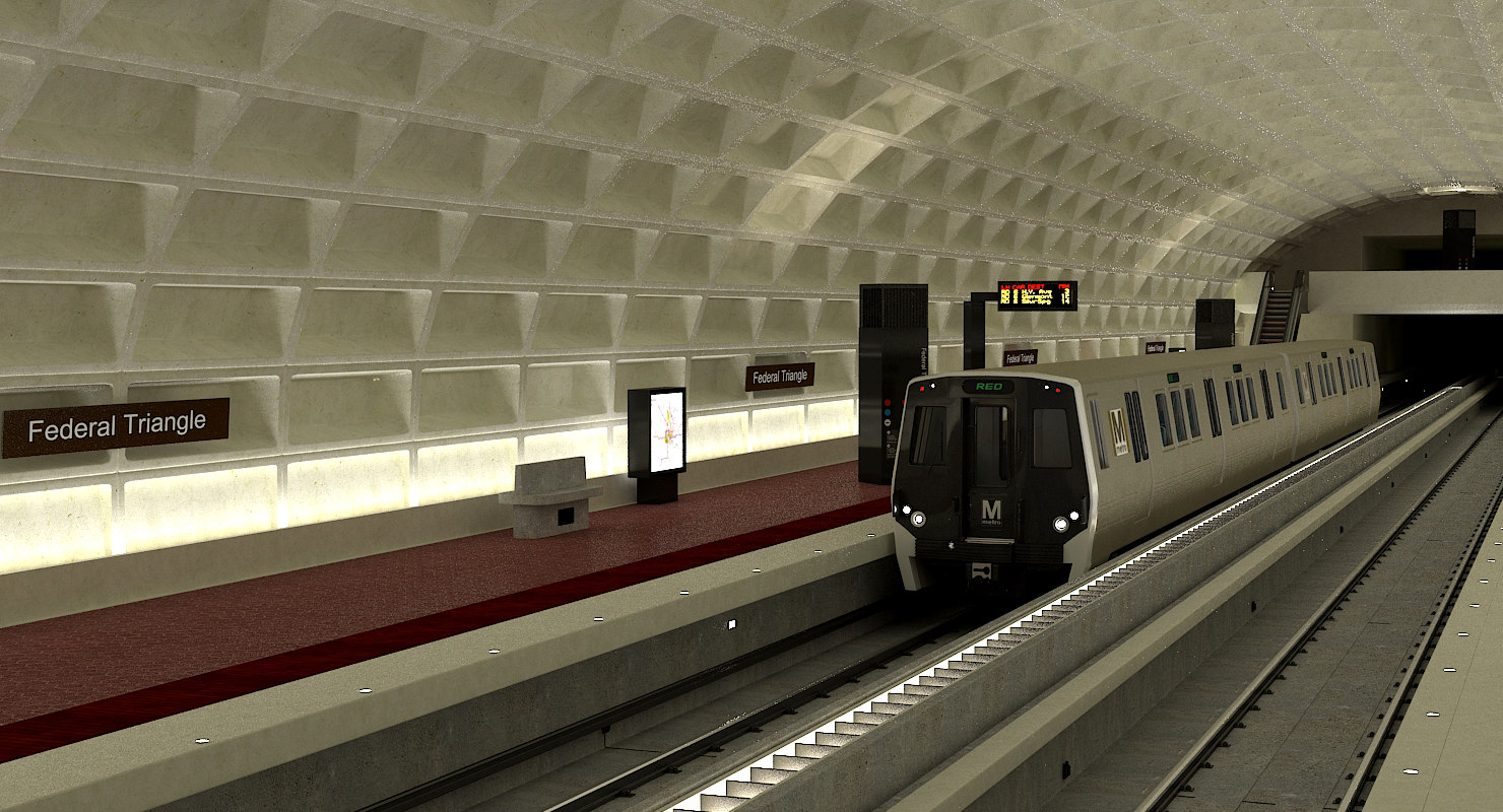 metro tram station 3d model