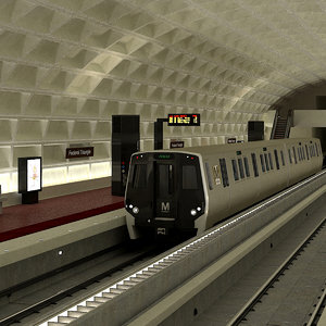 metro tram station 3d model