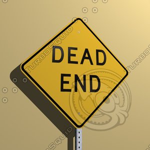 3d dead end sign