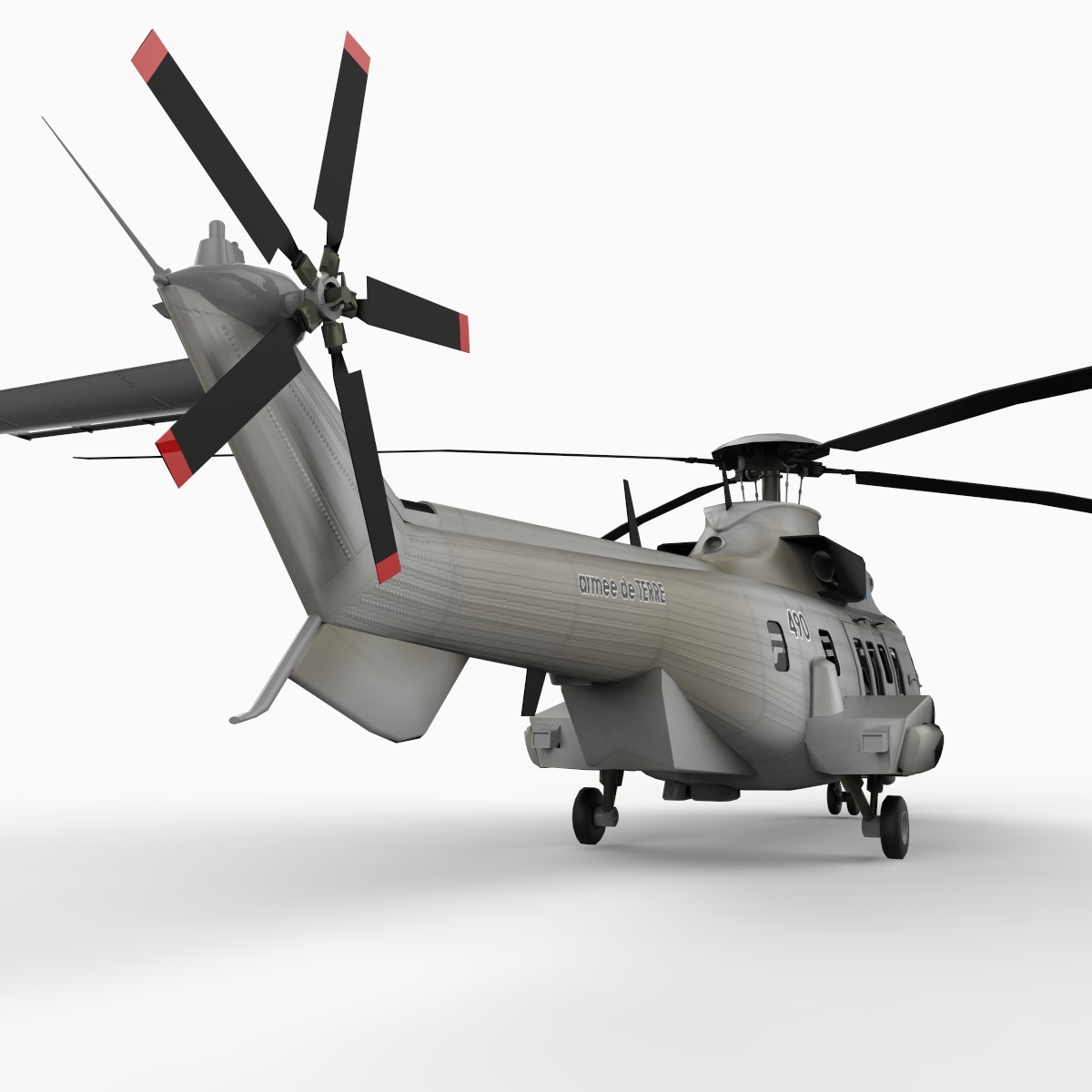 eurocopter super puma helicopter 3d model