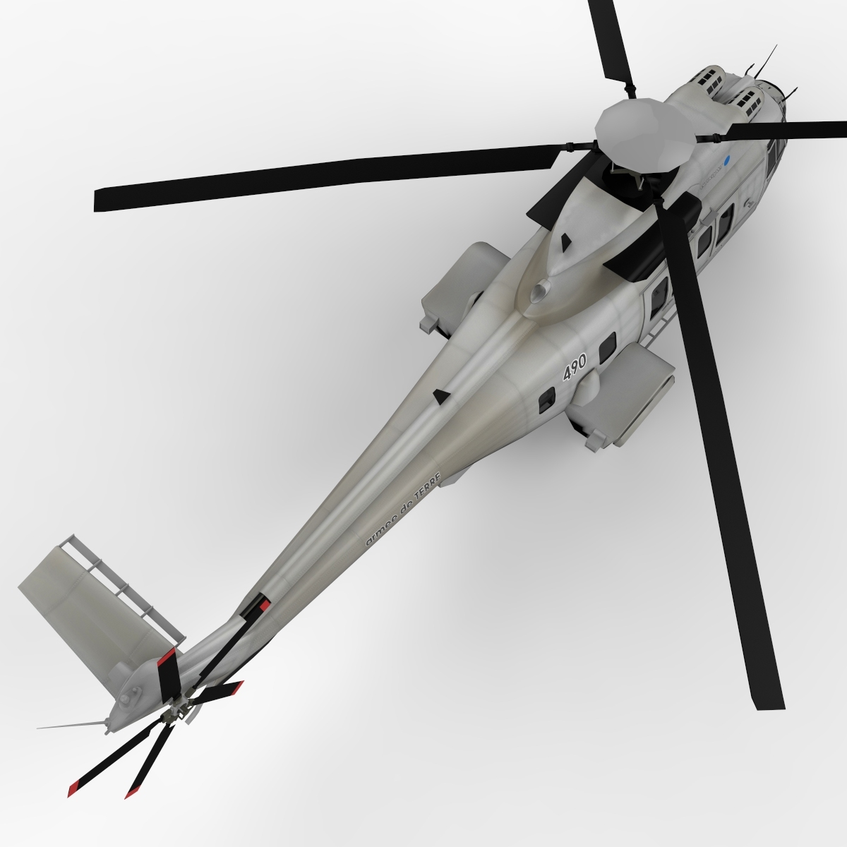 eurocopter super puma helicopter 3d model