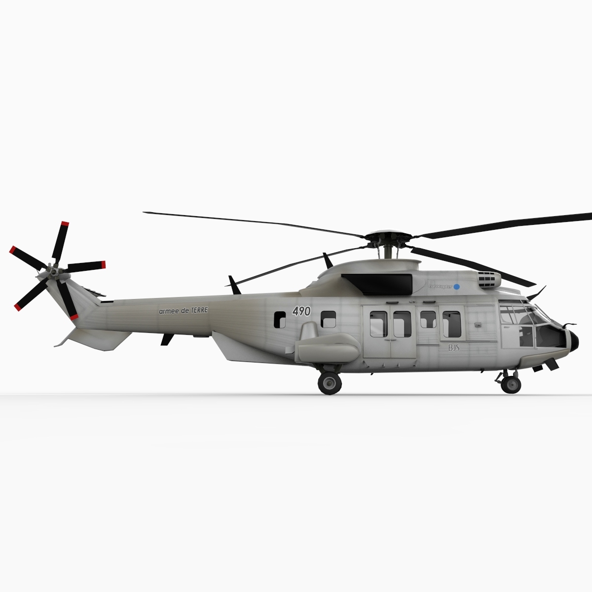eurocopter super puma helicopter 3d model
